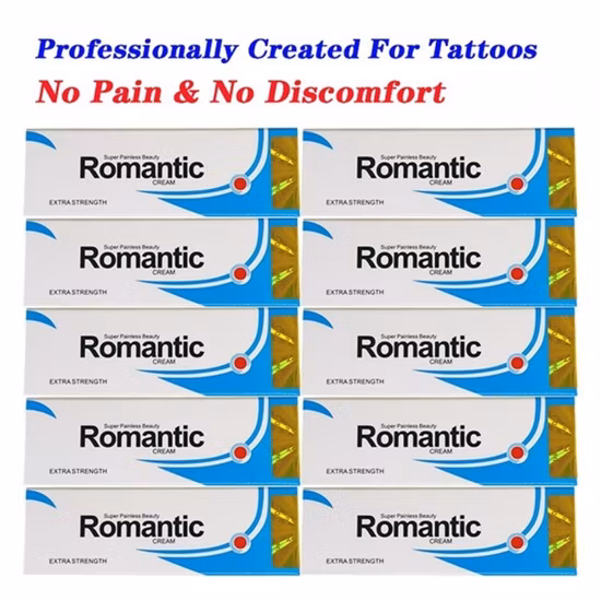 Crema anestetica super anestetica romantica per tatuaggi prima della fornitura di trucco permanente indolore